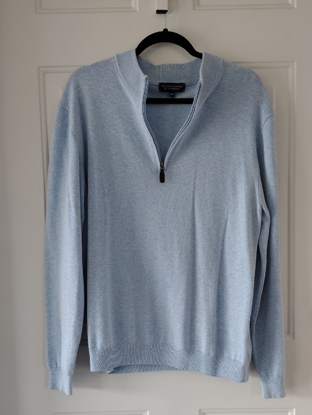 Roundtree & Yorke Light Blue Men's Half-Zip Sweater
